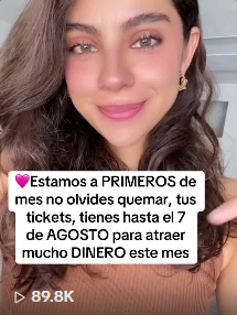 💗Estamos a PRIMEROS de mes no olvides quemar, tus tickets, tienes hasta el 7 de AGOSTO para atraer mucho DINERO este mes