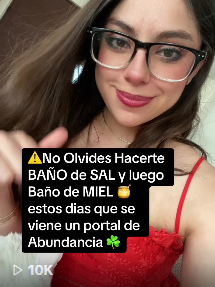⚠️No Olvides Hacerte BAÑO de SAL y luego Baño de MIEL 🍯 estos dias que se viene un portal de Abundancia 🍀